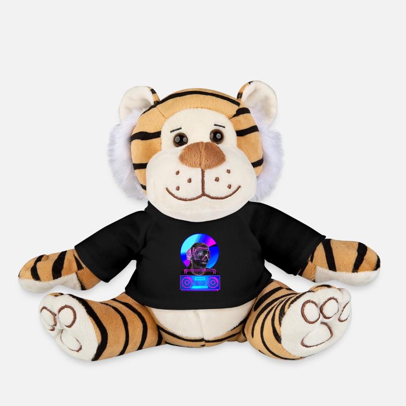DJ electronic music neon color - Plush Tiger - black