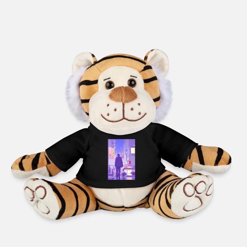 Paysage de Tokyo - Peluche Tigre - noir