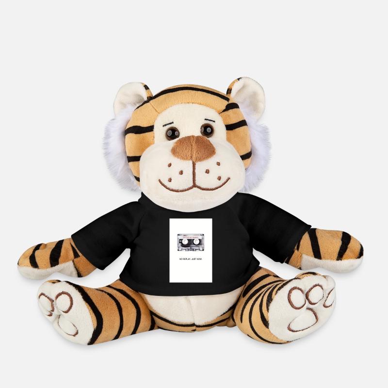 Pas de replay. À l’instant. – Conception rétro de cassette - Peluche Tigre - noir