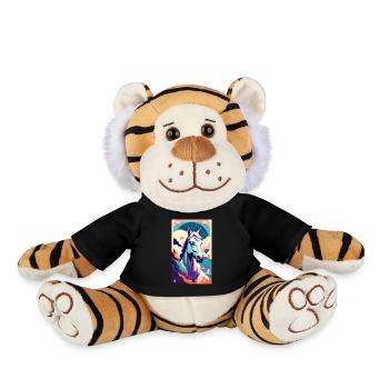 Cheval | Équitation | Animal | Monture | Coloré - Peluche Tigre - noir - Devant