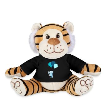 Customizable Elephant with balloons - Plush Tiger - black - Front