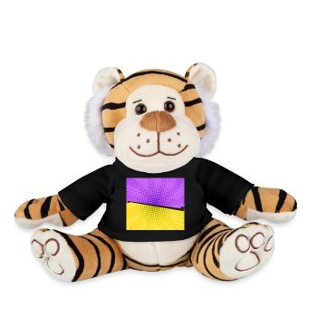 Purple yellow - Plush Tiger - black - Front