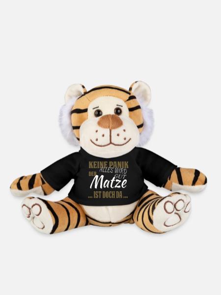Matze - Keine Panik - lustiges Geschenk - Plüschtiger - Schwarz