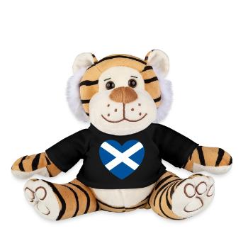Scotland Flag Heart - Plush Tiger - black - Front