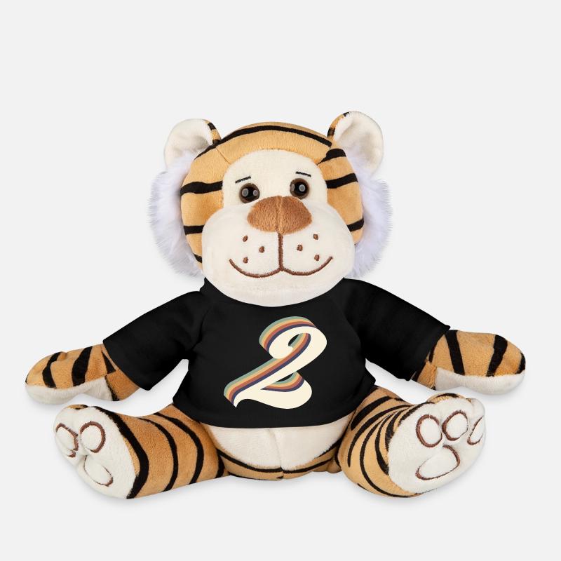 2e anniversaire vintage - Peluche Tigre - noir