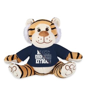 equestrian present idea quote computer freak - Plush Tiger - french navy - Front