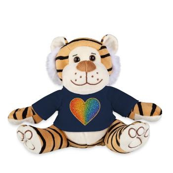 Funkelndes Regenbogenherz Design - Plüschtiger - French Navy - Vorne