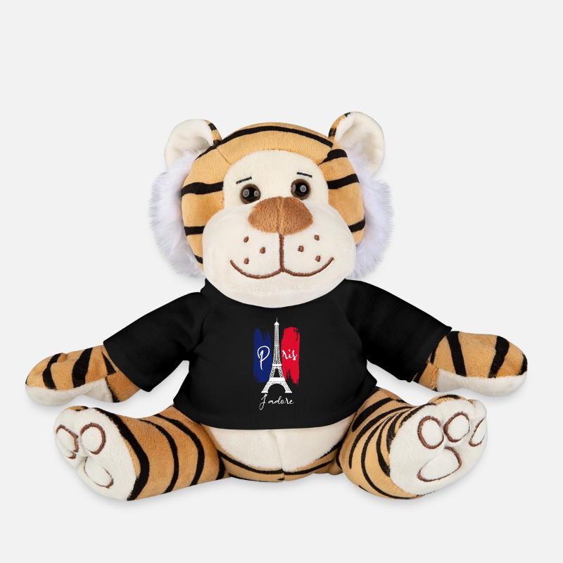 Paris I love it - Plush Tiger - black