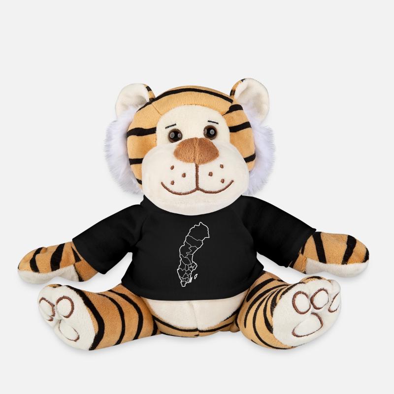 Sweden map with countries - Plush Tiger - black