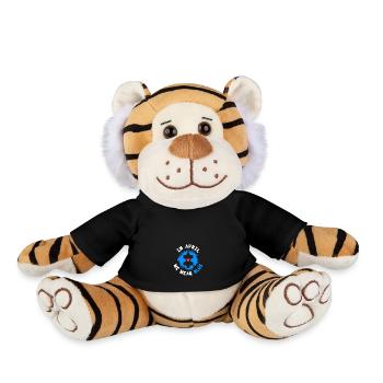 In April We Wear Blue Autism Awareness Puzzle - Plüschtiger - Schwarz - Vorne