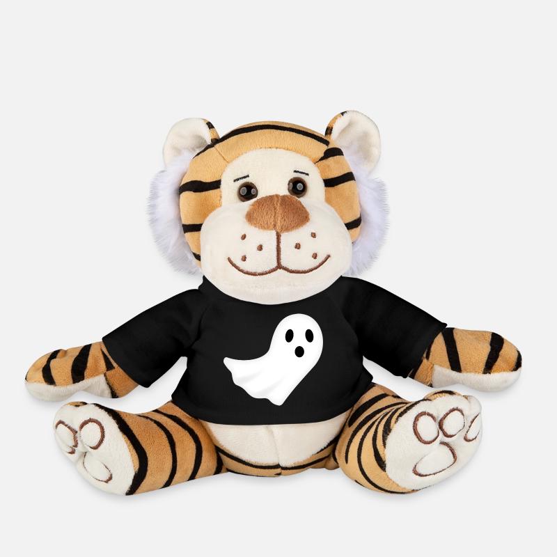 Ghost Halloween Night Ghost Spooky - Plush Tiger - black