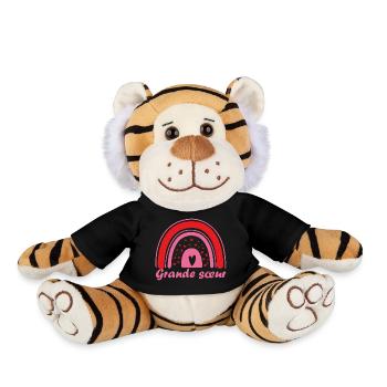 Cadeau Grande Sœur. Futur Grande Sœur. Soeur. - Peluche Tigre - noir - Devant