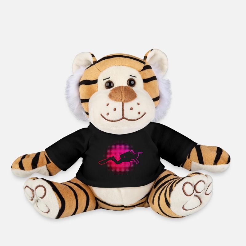 Scuba Diver Free Dive Diving Scuba Diving - Plush Tiger - black