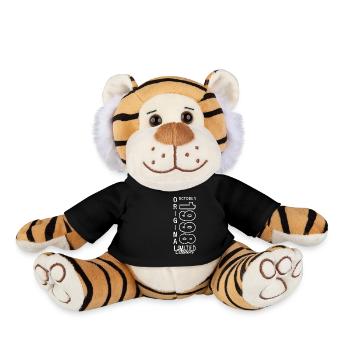 25th Birthday Gift Husband October Vintage 1998 - Plush Tiger - black - Front