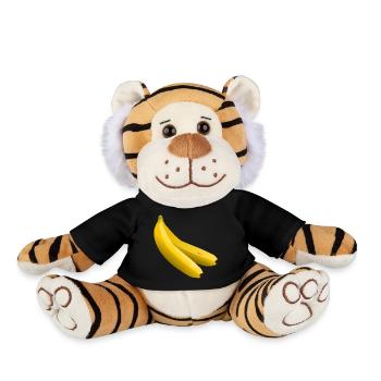 Twin Bananas Vector Yellow - Plush Tiger - black - Front