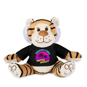 Positive Mindset positive Vibes - Plush Tiger - black - Front