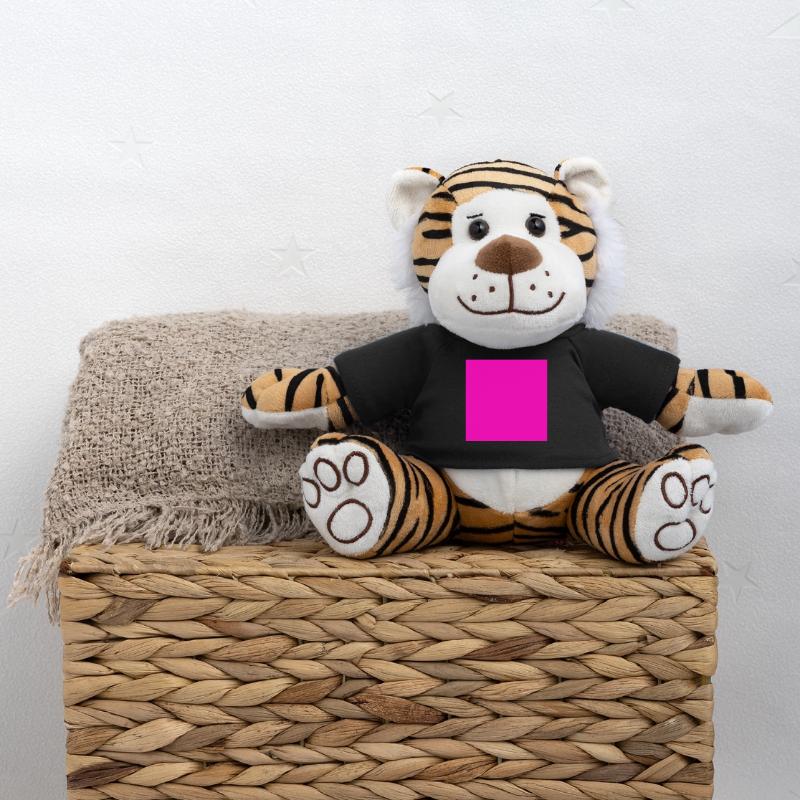 Pink Background Texture Customize Template Plush Tiger