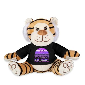 80s Neon Retro Synthwave Musique Electronic Wave - Peluche Tigre - noir - Devant