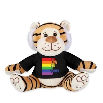 Le véritable amour n’a pas de genre LGBTQ Rainbow Heart - Peluche Tigre - noir - Devant