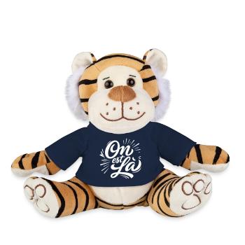 On est là - Pas le choix...Message du quotidien - Peluche Tigre - bleu marine - Devant