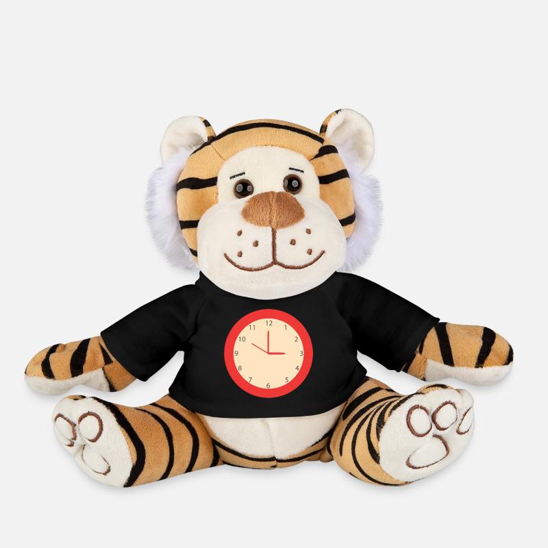 Clock - Plush Tiger - black