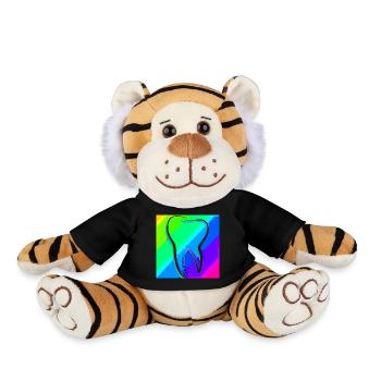 Tooth | Dentist | Dentist | Dental assistant - Plush Tiger - black - Front