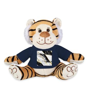 Marble Black White Gold Mosaic Geometric - Plush Tiger - french navy - Front