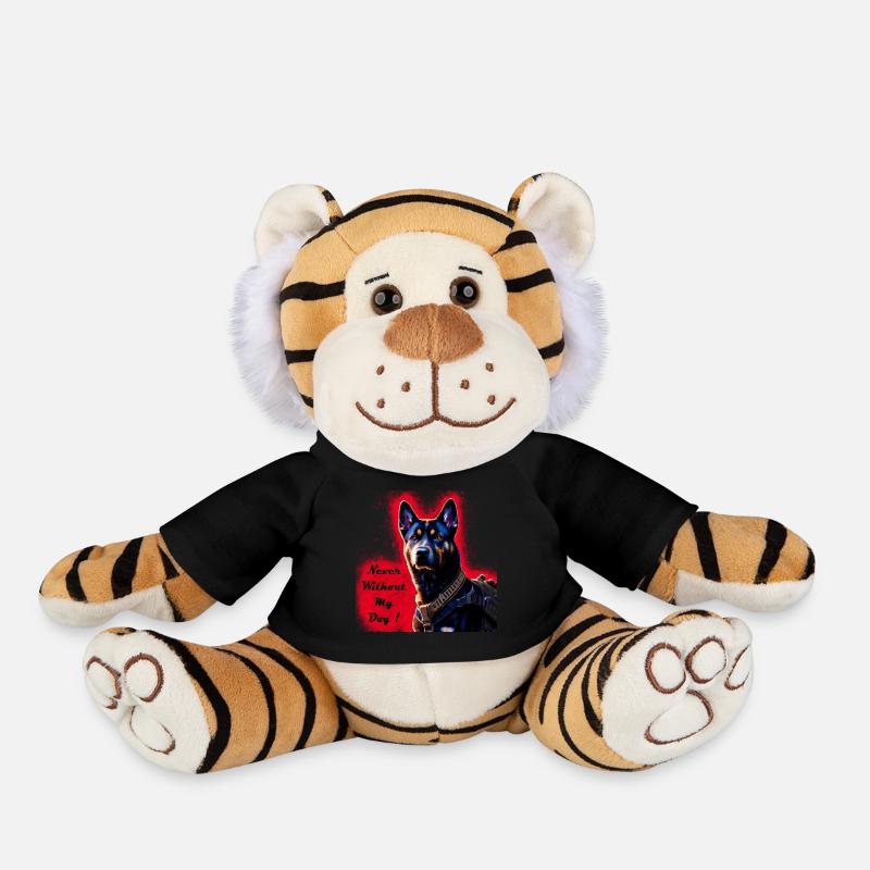Never without my dog! - Plush Tiger - black