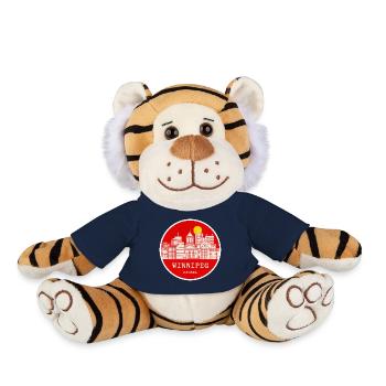 Winnipeg City Skyline Circle - Plush Tiger - french navy - Front