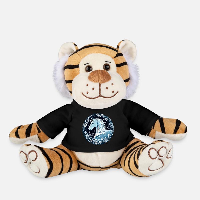 Horse - Plush Tiger - black