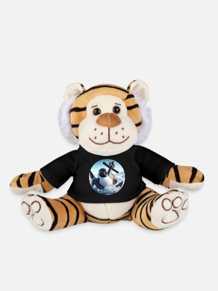 Pingouin comique se penchant à l’ancre avec un cocktail - Peluche Tigre - noir