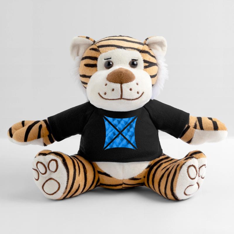 Conception de polygone abstrait bleu Peluche Tigre