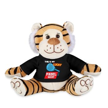 Padel Paddel Schläger Tennis Sport I Geschenk - Plüschtiger - Schwarz - Vorne