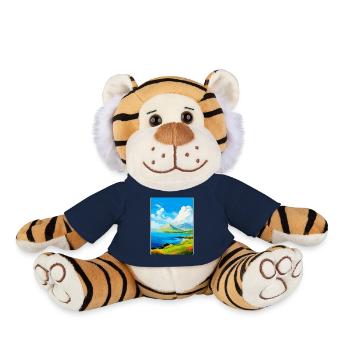 Île de Raasay, Écosse, Royaume-Uni, Affiche de voyage vintage - Peluche Tigre - bleu marine - Devant