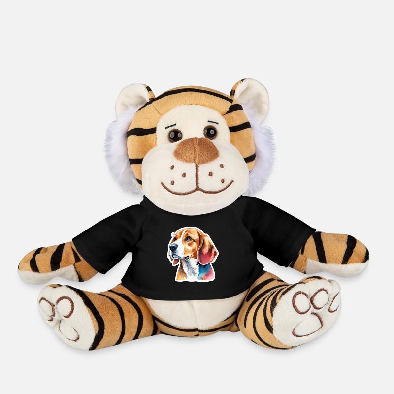 Beagle Aquarelles - Peluche Tigre - noir