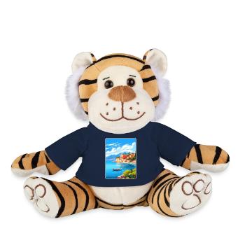 Corfou Grèce Affiche de voyage Souvenir Carte Postale Peinture - Peluche Tigre - bleu marine - Devant