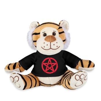 Pentagram für Atheisten und Satanisten oder Goths - Plüschtiger - Schwarz - Vorne