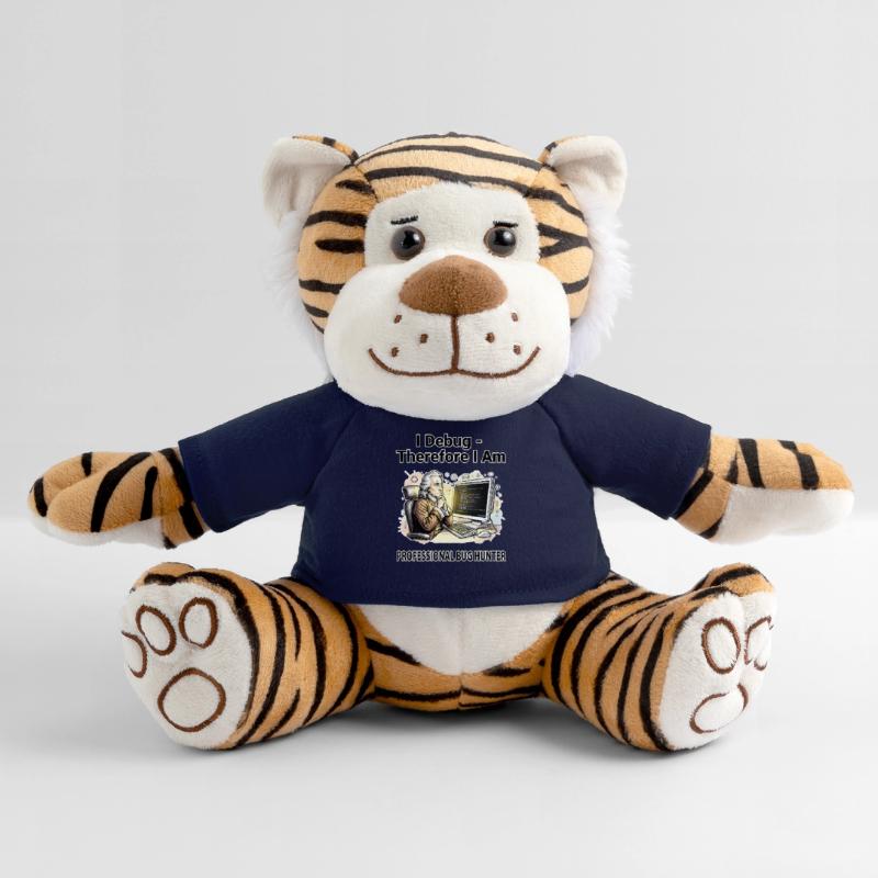 I Debug Therefore I Am: Pro Bug Hunter - dark BG Plush Tiger