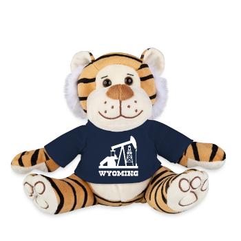 Wyoming Oilfield Pumpjack Design - Plush Tiger - french navy - Front