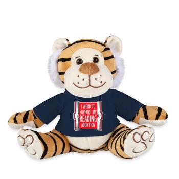 I Work To Support My Reading Addiction Bücher Logo - Plüschtiger - French Navy - Vorne