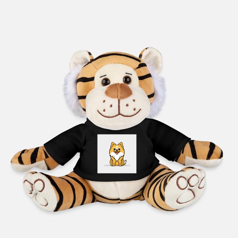 Chien de dessin animé câlin - Peluche Tigre - noir
