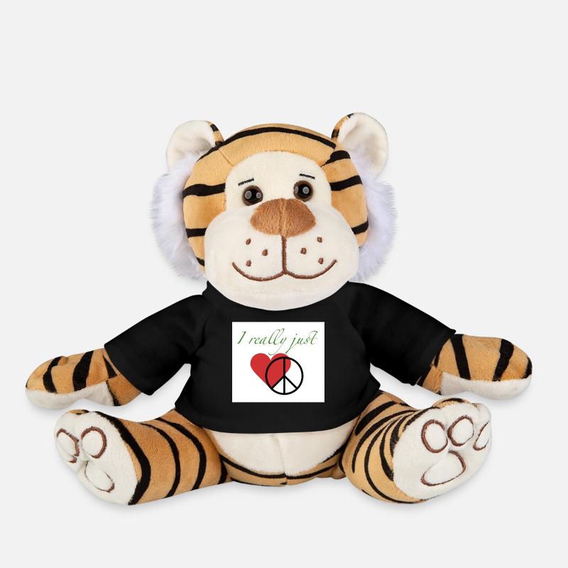 Ich liebe den Frieden - Plüschtiger - Schwarz