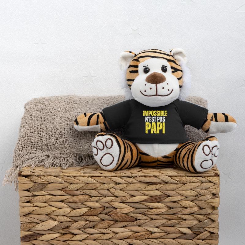 Cadeau Papi Rigolo impossible n'est pas papi Peluche Tigre