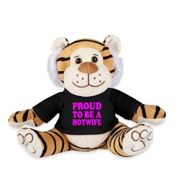 proud to be a hotwife - Plush Tiger - black - Front