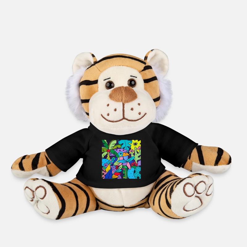 Le toucan Pop Art - Peluche Tigre - noir