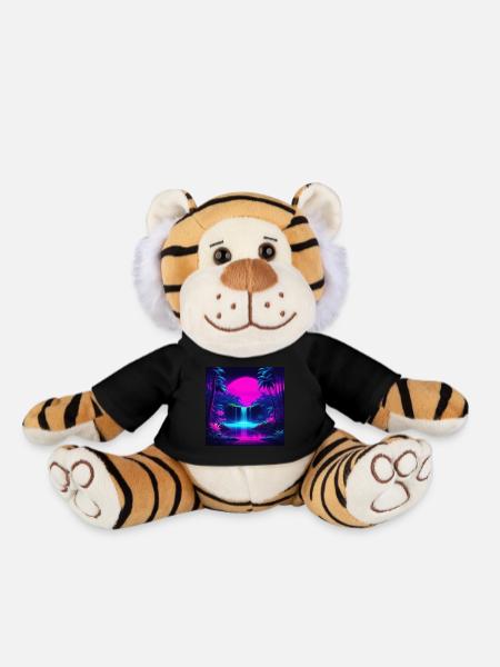 Neon Waterfall - Plush Tiger - black