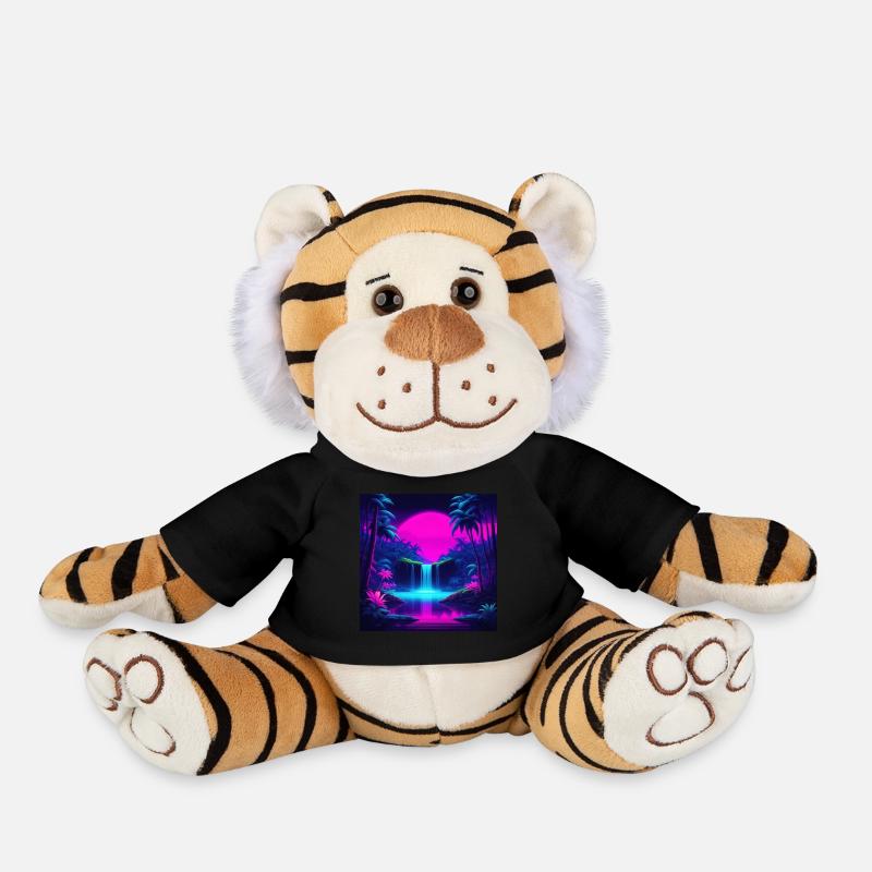 Neon Waterfall - Plush Tiger - black