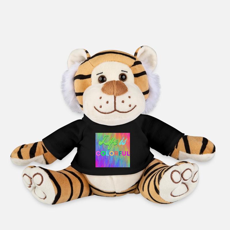 La vie est colorée - Peluche Tigre - noir