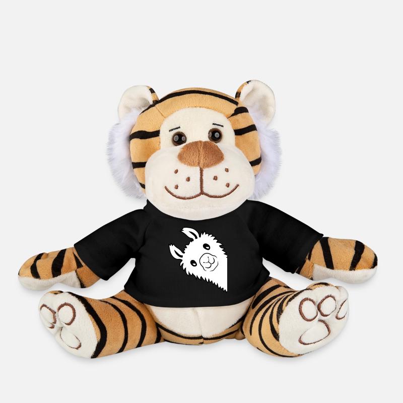 Lama regarde latéral - Peluche Tigre - noir