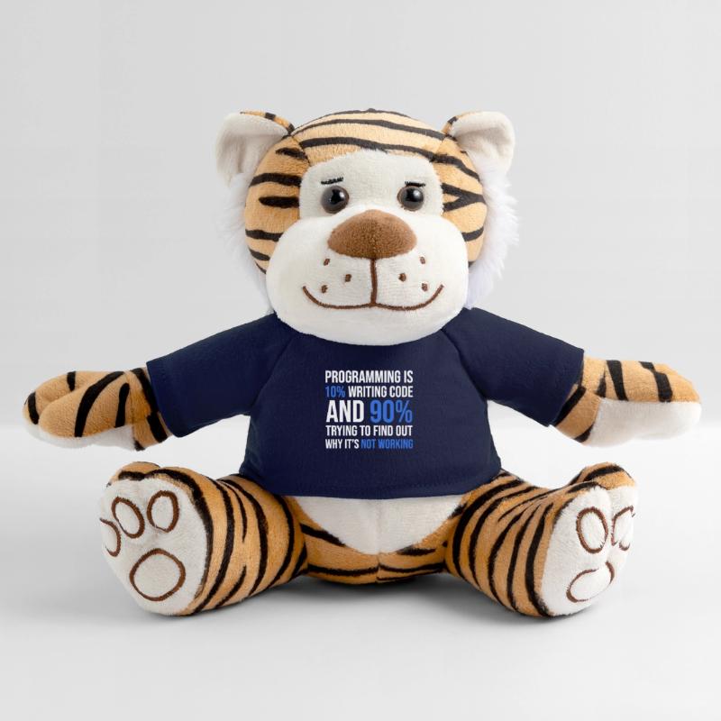 Code Debugging Humor T-Shirt Design Plush Tiger